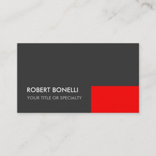 Custom Grey Red Elegant Standard Business Card