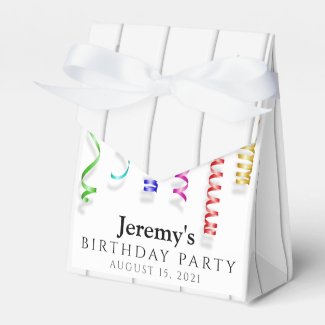 Custom Grey Stripes & Streamers Birthday Party