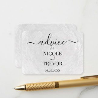 Custom Grey Texture Wedding Advice Card