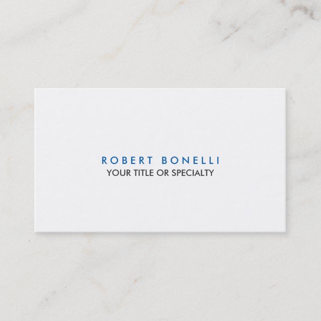 Custom Grey White Blue Standard Business Card (Front)