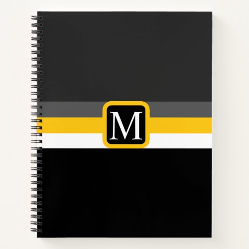 Custom Grey Yellow White Black Color Block Notebook