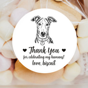 Custom Greyhound Dog Wedding Favor Stickers