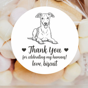 Custom Greyhound Dog Wedding Favor Stickers