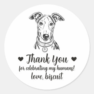 Custom Greyhound Dog Wedding Favor Stickers