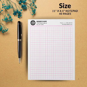 Custom Grid Notepad 5 Sq/Inch with Logo & Info