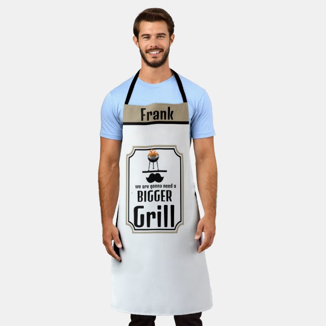 Custom Grill BBQ Dad Apron-Personalized Quote Gift Apron (Worn)