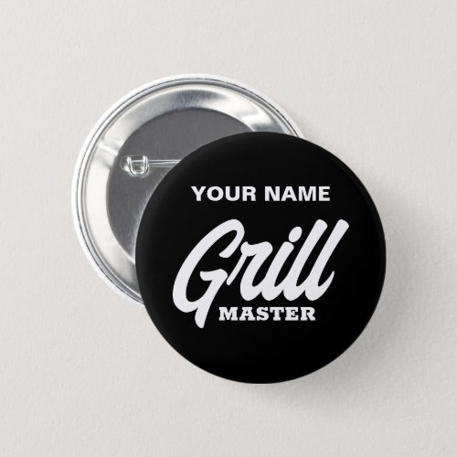 Custom Grill Master buttons for BBQ party