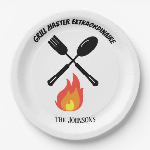 Custom Grill Master Extraordinaire funny gifts Paper Plates