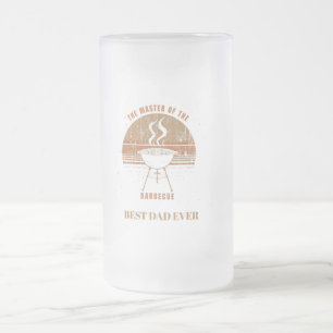 Custom Grill Master Father's Day Card Frosted Glass Beer Mug