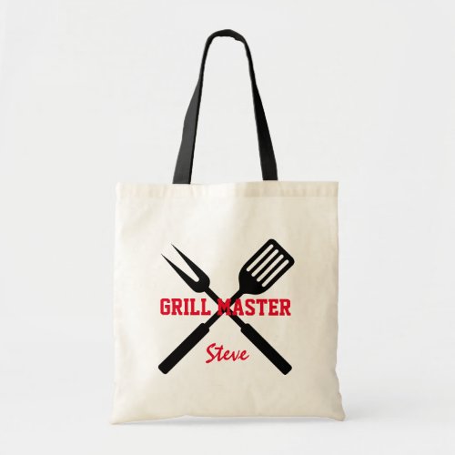 Custom grill master tote bag for bbq party stuff