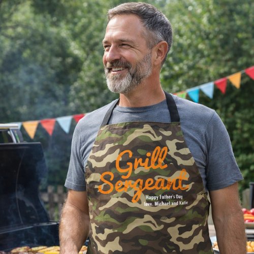Custom Grill Sergeant Camo Apron