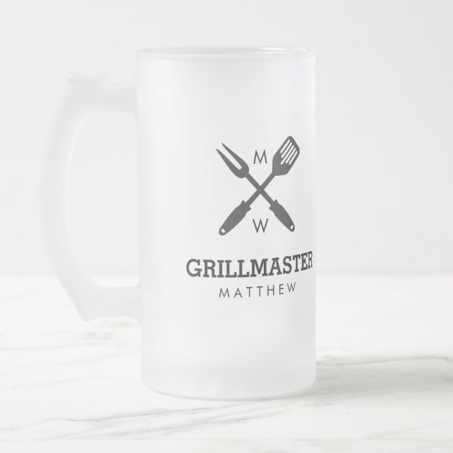Custom Grillmaster Beer Mug (Left)