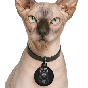 Custom Grim Reaper Sphynx Cat Funny Pet ID Tag