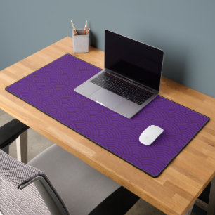 Custom Grimace Purple Japanese Seigaiha Wave Desk Mat