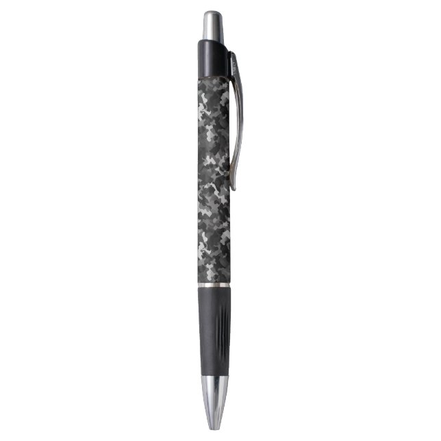 Custom Grip Ink Pen-Emmy-Black Camo Print Pen (Bottom (Vertical))