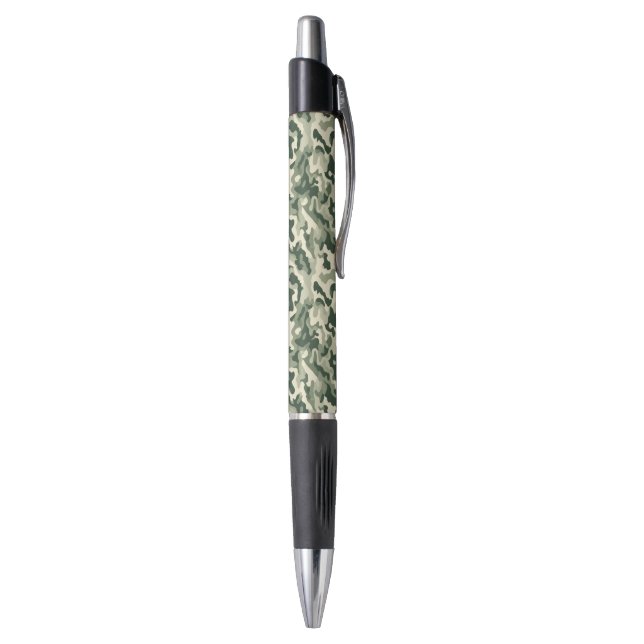 Custom Grip Ink Pen-Emmy-Green Camo Print Pen (Bottom (Vertical))