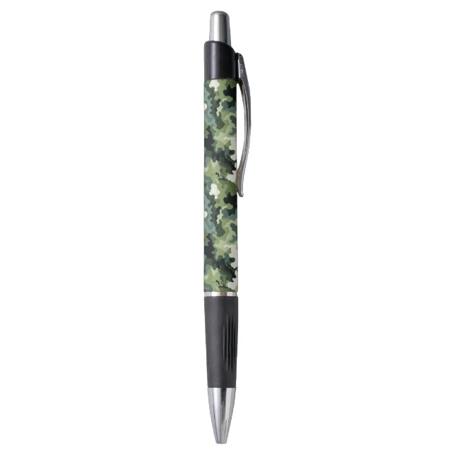 Custom Grip Ink Pen-Emmy-Green Camo Print Pen (Bottom (Vertical))