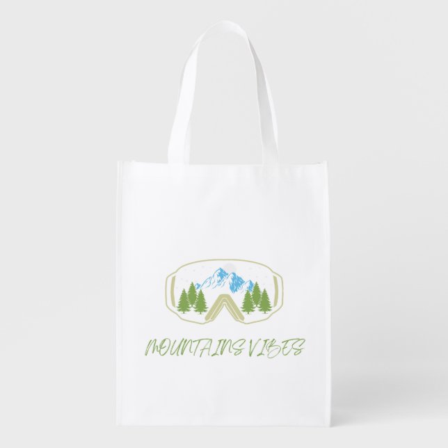 custom Grocery Bag for skiing lovers (Front)