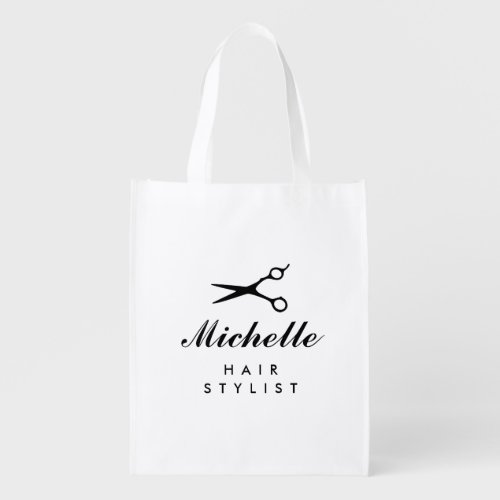 Custom grocery bags for hairstylist or barber