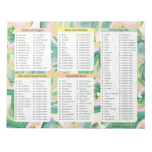  Custom Grocery List Notepad Personal Stationery Notepad