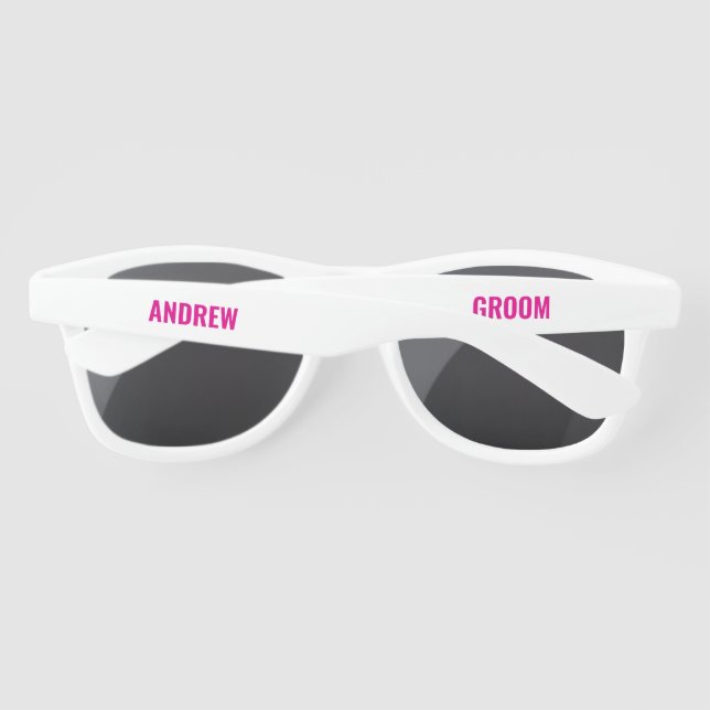 Custom Groom Bride Wedding Favors Bachelor Party Sunglasses (Back)
