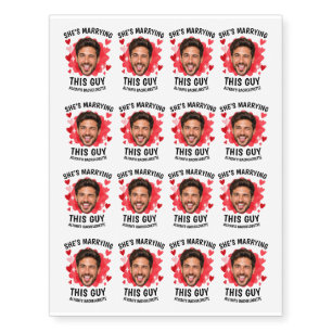 Custom Groom Face Bachelorette Party Favors Temporary Tattoos