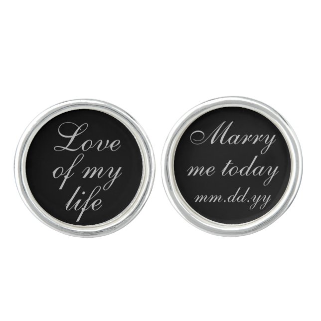 Custom Groom Personalized Wedding Day Gift for him Cufflinks (Front)