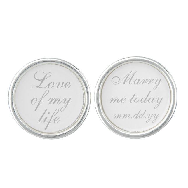 Custom Groom Personalized Wedding Day Gift for him Cufflinks (Front)