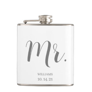 Custom Groom Script Wedding Flask