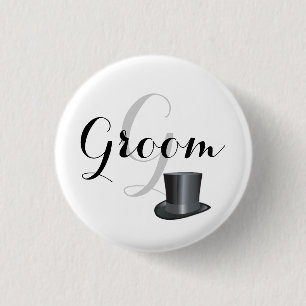 Custom Groom Wedding Pin back Buttons Badges