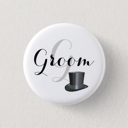 Custom Groom Wedding Pin Back Buttons Badges