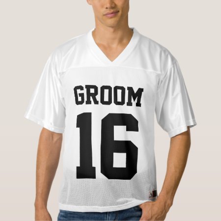 Custom Groom With Wedding Date Men's Football Jersey