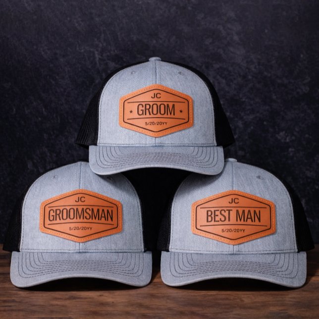 Custom Groomsman Bachelor Party Cap, Wedding Party Leather Patch Hat (Custom Groomsman Bachelor Party Cap, Wedding Party Leather Patch Hat for Groom and Best Man Gifts)