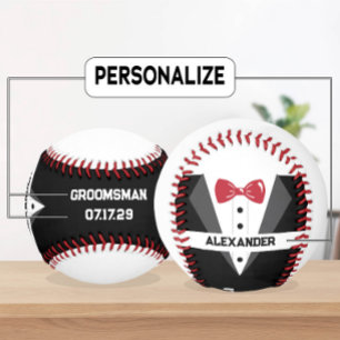 Custom Groomsman Baseball – Personalized Text