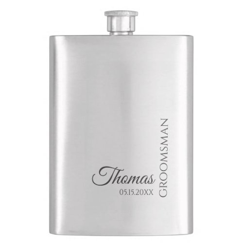 Custom Groomsman Best Man Wedding Monogram Flask
