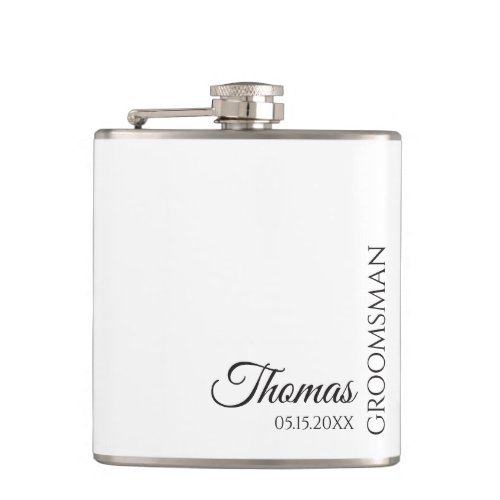 Custom Groomsman Best Man Wedding Monogram Flask
