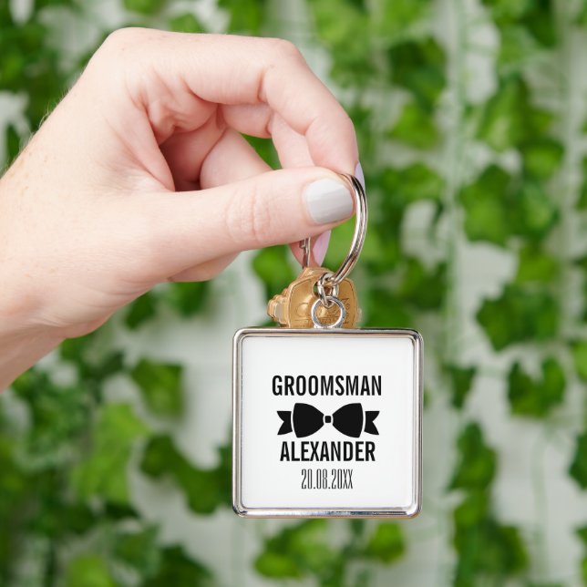 Custom Groomsman Keychain (Hand)