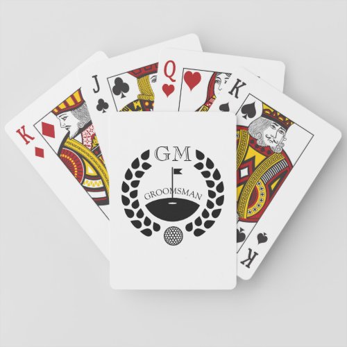Custom Groomsman Monogram Name Playing Cards