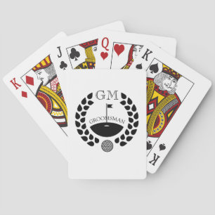 Custom Groomsman Monogram Name Poker Cards