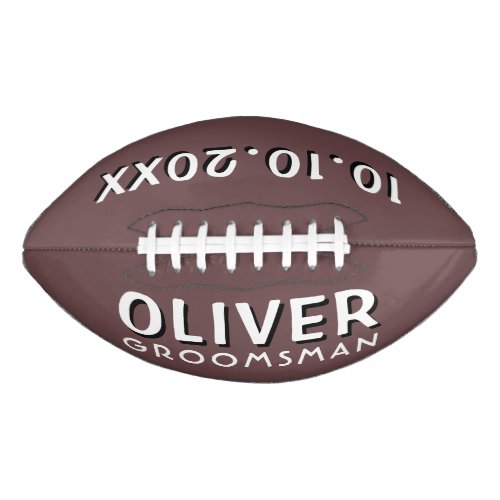 Custom Groomsman Name Wedding Date Keepsake Football - Custom Groomsman Name Wedding Date Keepsake Football. Add your name and wedding date. Perfect sport gift for groomsman.