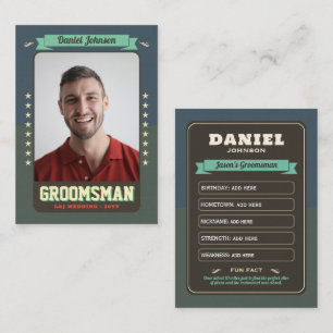 Custom Groomsman Trading Cards, Fun Best Man  Calling Card