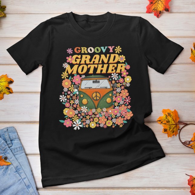 Custom Groovy Hippie Mom Grand Ma Mother T-Shirt (Creator Uploaded)