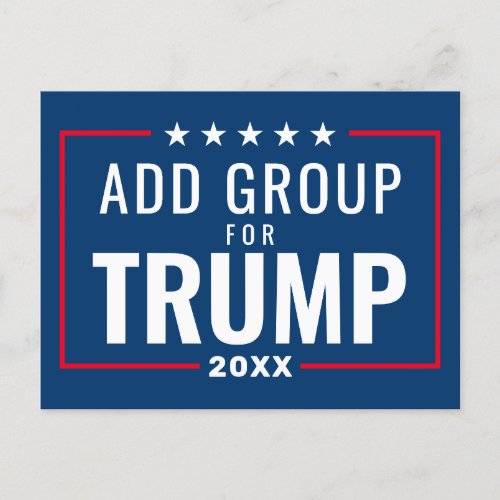 Custom Group for Trump 2024 _ red white blue Postcard