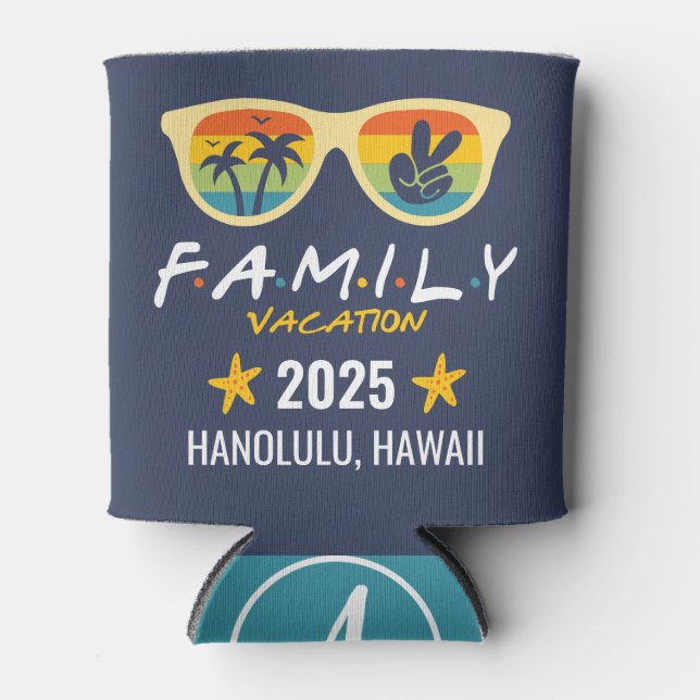 Custom Group Matching Family Vacation Can Cooler (Front)