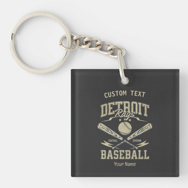Custom group name baseball  keychain (Front)
