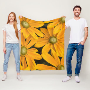 Custom Group of Yellow Color Sun Flower Image with Fleece Blanket
