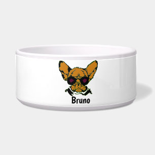 Custom Grumpy Pet Name Photo Personalized Food Bowl