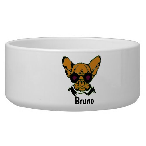 Custom Grumpy Pet Name Photo Personalized Food Bowl