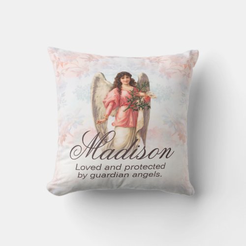 Custom Guardian Angel Add Name Throw Pillow
