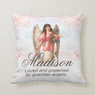 Custom Guardian Angel Add Name Throw Pillow